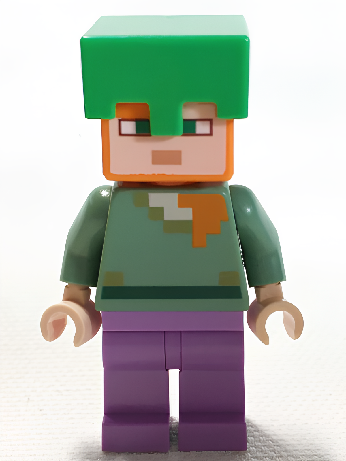Lego Minecraft Alex Medium Lavender Legs Bright Green Helmet min089 U Shop device